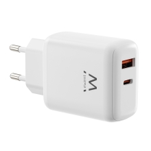 Cargador Ewent 45W Power Delivery USB-C USB-A QC 3.0 blanco