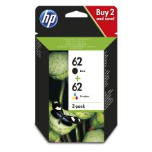 Pack 2 cartuchos HP 62 color y negro