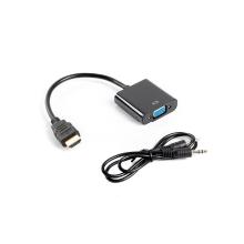 Adaptador Lanberg HDMI macho a VGA hembra con audio negro