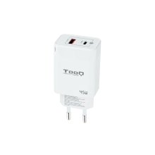 Cargador TooQ USB Tipo C PD + USB-A QC 45W blanco