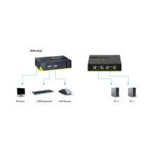 KVM LEVEL ONE V/T/M 1a2 CUPs VGA USB CABLES INCLUIDOS