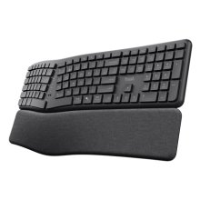Teclado Trust Bluetooth multidispositivo Keyra ergonómico silent negro