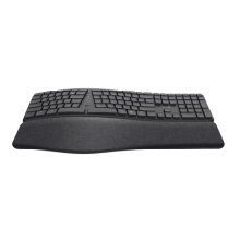 Teclado Trust Bluetooth multidispositivo Keyra ergonómico silent negro