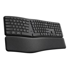 Teclado Trust Bluetooth multidispositivo Keyra ergonómico silent negro