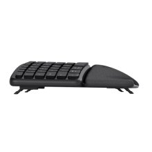 Teclado Trust Bluetooth multidispositivo Keyra ergonómico silent negro