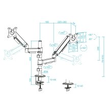 TooQ DB1533TNR-B soporte para monitor 81,3 cm (32") Escritorio Negro