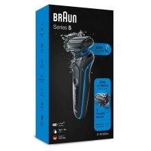 AFEITADORA BRAUN SERIE 5 51-B1000S EASYCLEAN SECO Y MOJADO 3 LAMINAS BATERIA AZUL