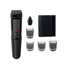 RECORTADORA DE BARBA PHILIPS MG3710/15 6 EN 1 4 PEINES GUIA BATERIA 60min COLOR NEGRO