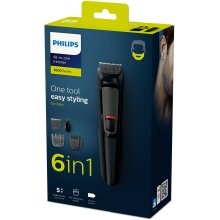 RECORTADORA DE BARBA PHILIPS MG3710/15 6 EN 1 4 PEINES GUIA BATERIA 60min COLOR NEGRO