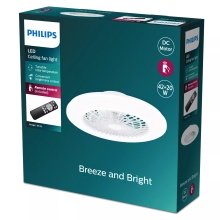 VENTILADOR DE TECHO PHILIPS AMIGO 42+20W PLAFON LED 30-40-65K MANDO DISTANCIA BLANCO ASPAS OCULTAS