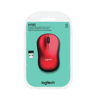 Ratón inalámbrico Logitech M185 rojo