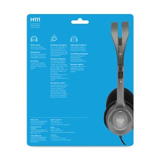 Auriculares Logitech H111 3.5mm 1.8m gris