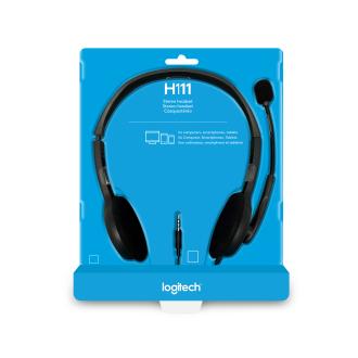Auriculares Logitech H111 3.5mm 1.8m gris