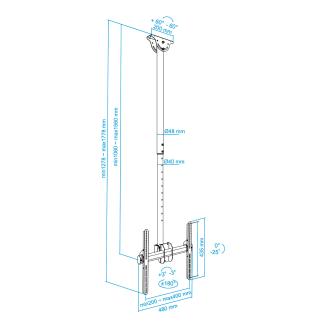 Soporte de techo LPCE1155TSLI-B 32" a 55" extensible e inclina