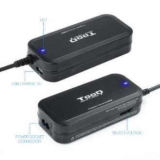 Cargador universal de portatil TOOQ TQLC-90BS02M 90W 12 Conectores