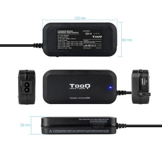 Cargador universal de portatil TOOQ TQLC-90BS02M 90W 12 Conectores