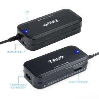 Cargador universal de portatil TOOQ TQLC-90BS02M 90W 12 Conectores