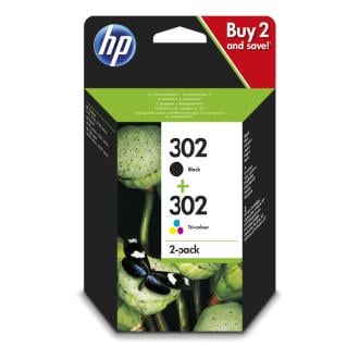 Pack 2 cartuchos originales HP 302 color y negro