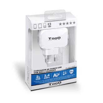 Cargador USB TooQ 2xUSB 5V 3.4A blanco