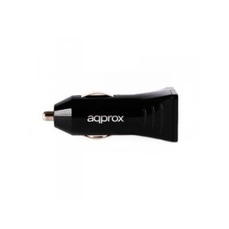 Cargador Approx para coche 2xUSB 5V/3.1Ah negro