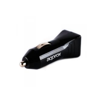Cargador Approx para coche 2xUSB 5V/3.1Ah negro