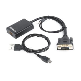 Adaptador Gembird VGA macho a HDMI hembra con audio de 15cm