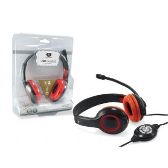 Auriculares con micrófono Conceptronic USB negro/rojo