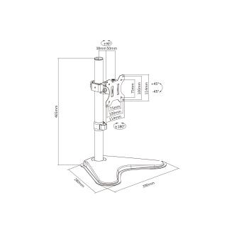 Soporte de mesa Equip 650122 13" a 32" con peana negro