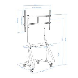 SOPORTE DE SUELO TOOQ FS20200M-B 60" A 105" NEGRO