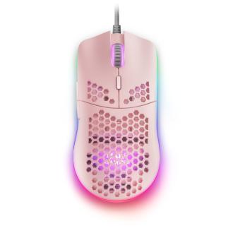 Ratón Mars Gaming MMax diseño Hive Pink 12.400 DPI