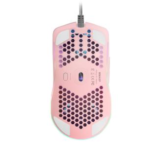 Ratón Mars Gaming MMax diseño Hive Pink 12.400 DPI