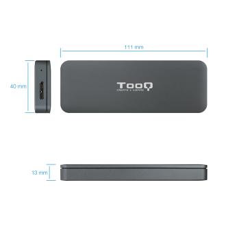 Caja externa TooQ SSD M.2 SATA (B-Key) USB tipo C gris