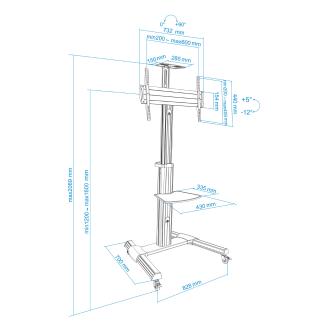 SOPORTE DE SUELO TOOQ FS1870M-B 37" A 70" BLANCO