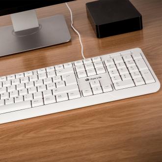 Teclado multimedia NGS Spike USB blanco