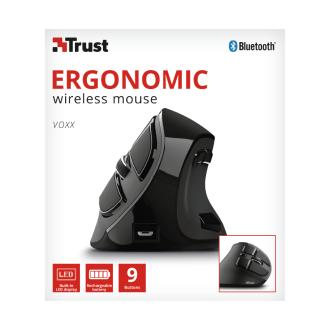 Ratón inalámbrico Trust Voxx recargable ergonómico vertical negro
