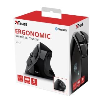 Ratón inalámbrico Trust Voxx recargable ergonómico vertical negro