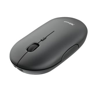 Ratón inalámbrico Trust Puck dual Bluetooth + AdaptadorRF Recargable fino negro