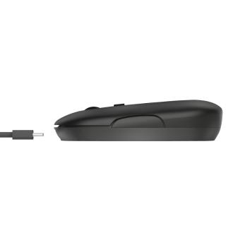 Ratón inalámbrico Trust Puck dual Bluetooth + AdaptadorRF Recargable fino negro