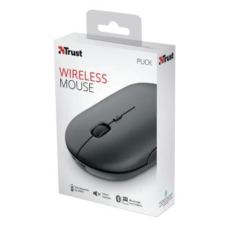Ratón inalámbrico Trust Puck dual Bluetooth + AdaptadorRF Recargable fino negro