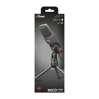 Micrófono Trust Mico con trípode, jack 3.5mm y USB