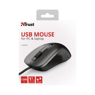 Ratón Trust Carve 1200 DPI USB negro