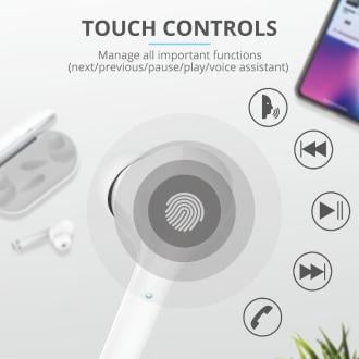 Auriculares Bluetooth Trust Nika Táctil blanco