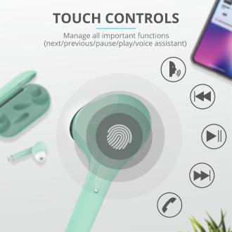 Auriculares Bluetooth Trust Nika Táctil turquesa