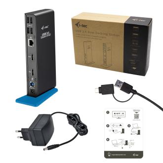 Adaptador Station I-Tec USB-A y USB Tipo C 2xHDMI RJ45
