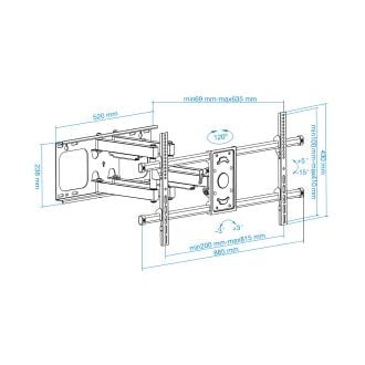 Soporte de pared TooQ LP3790TN-B 37" a 90" oon doble brazo extensible