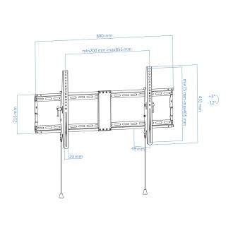 Soporte de pared TooQ LP41130F-B 43" a 90" inclinable negro