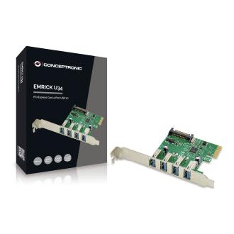 Controladora Conceptronic PCIe 4 puertos USB 3.0