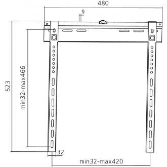 Soporte de pared Equip 650320 slim de 32" a 55" fijo negro