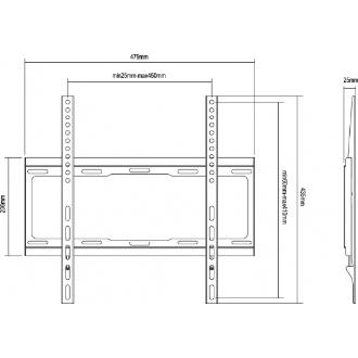 Soporte de pared Equip 650310 de 32" a 55" fijo negro