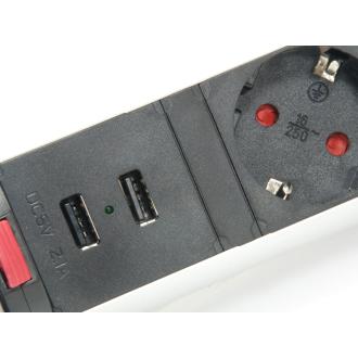Regleta de mesa Equip Pop-Up 3 tomas + 2xUSB-A